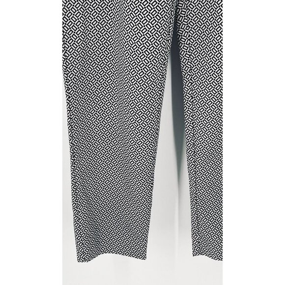 J Jill Essential Slim Ankle Pull On Pants Size 12T Black Geometric Pattern - Picture 4 of 10